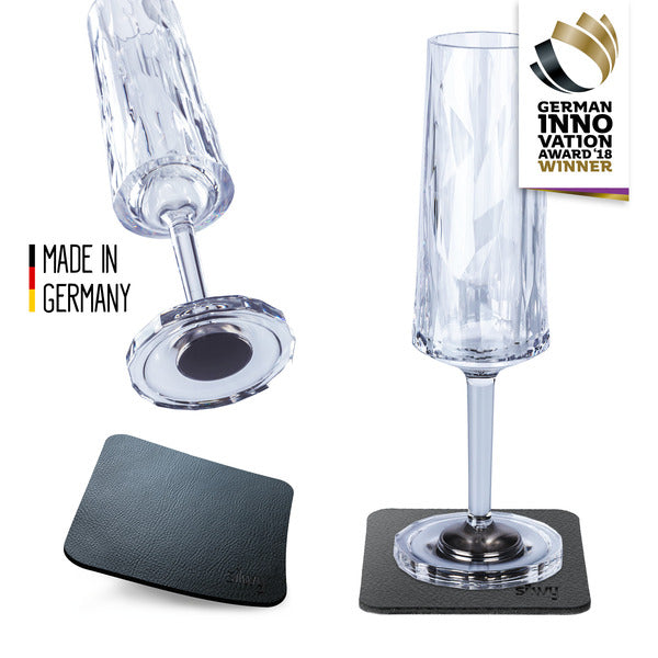 Sektgläser Magnet+ 2er-Set, 150ml, H20,2xÃ6,60cm, Plastik Hightech