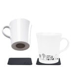 Magnet-Henkeltasse CAMPING Porzellan 270ml,m. Untersetzer, H10cm, Ã9cm