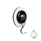 Silwy Magnet-Haken "THE ONE"+Metall-Nano-Gel-Pad weiß,Ø6,5 cm, Lederlook