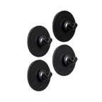 Magnet-Haken "FLEX"+Metall-Nano-Gel-Pad, 4ST,schwarz,Ã5,0cm, Lederlook