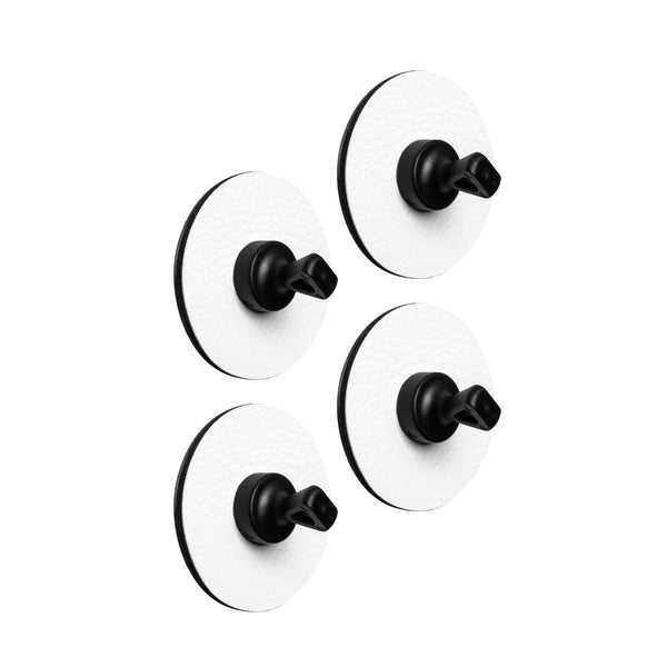 Magnet-Haken "FLEX"+Metall-Nano-Gel-Pad, 4ST,weiÃ,Ã5,0cm, Lederlook