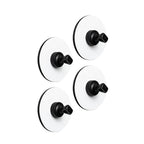 Magnet-Haken "FLEX"+Metall-Nano-Gel-Pad, 4ST,weiÃ,Ã5,0cm, Lederlook