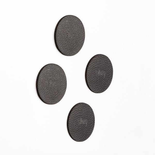 Magnet-Nano-Gel-Pad,4ST,schwarz,Ã5,0cm, Lederlook