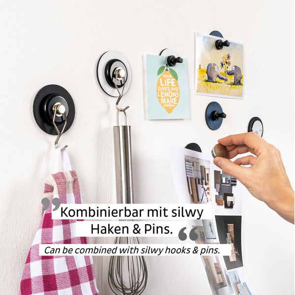 Metall-Nano-Gel-Pads; 4er Set, schwarz, Ø 5,0 cm