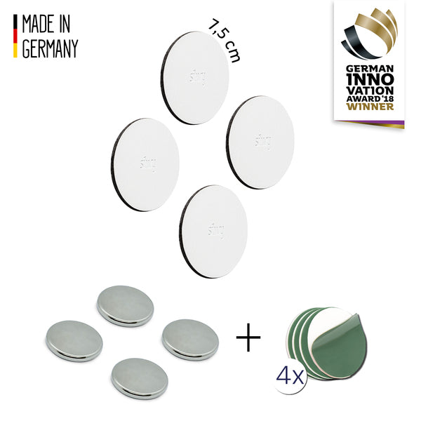 Magnet-POWER+Nano-Gel-Pad,4ST, weiÃ, Ã7,5cm, Lederlook