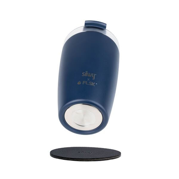 Magnet-Thermo-Becher MIDNIGHT 350ml,m. Untersetzer, H14,2cm ,Ã8,4cm