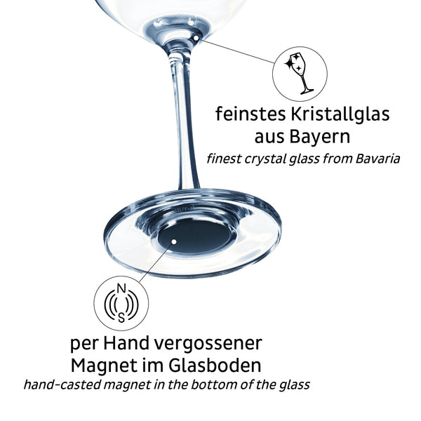 Magnet-Kristallgläser Wein - 2er Set