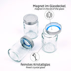 Feinkost-Magnetgläser BLACK &amp; CLASSY - 192 ml