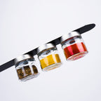 SILWY Magnet-Aufbewahrungsgläser m.Leiste 25cm,je 125ml,H6,3cm Ã3,17cm
