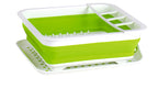 Camp4 Silikon-Geschirrtrockner - 37 x 31 x 6/13 cm - Weiß/lime