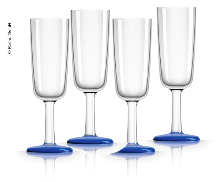 <p>Rutschfeste Sektgläser aus nahezu unzerbrechlichem Polycarbonat</p>