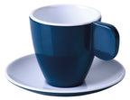 Melamin Espresso-Tassen, 2er-Set, dunkelblau/weiÃ, 2Tassen+2Untertassen