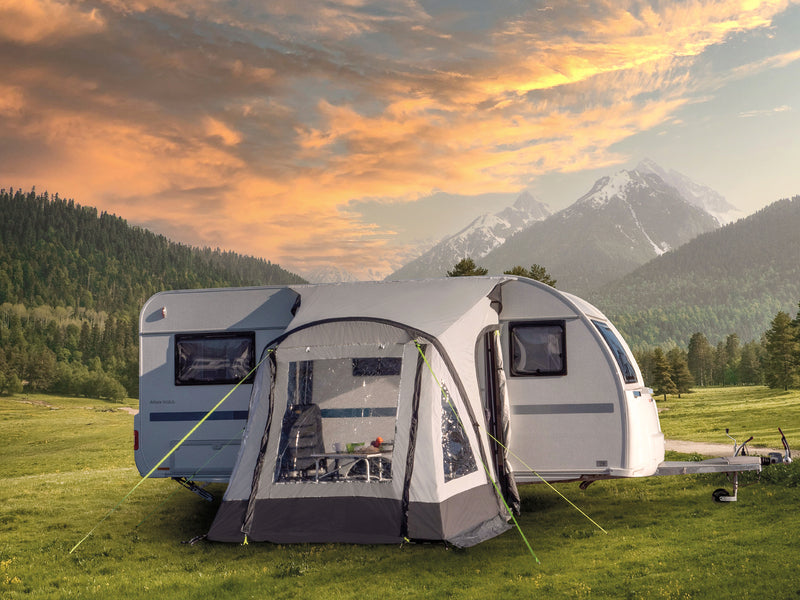 Caravanvorzelt ONE BEAM AIR 220, Luftschlauch, Moskitonetz in Fronttür