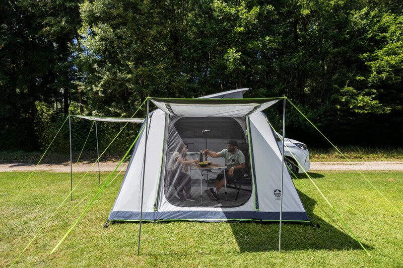 Perfekt belüftetes Busvorzelt mit Anbauhöhe 180-220 cm