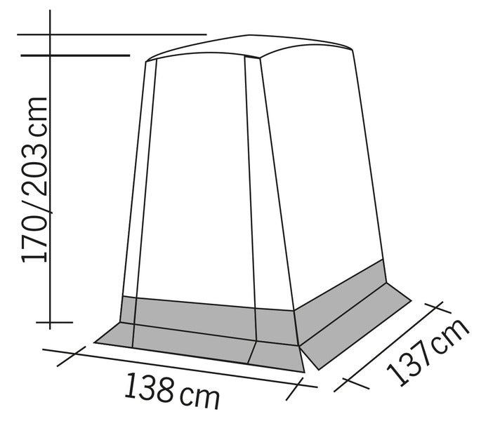 Für MiniCamper mit Heckklappe - Breite 135 cm, Länge 135 cm