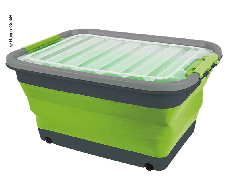 Aufbewahrungsbox mit Deckel und Rollen 30 l faltbar
