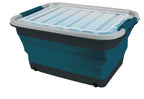 Aufbewahrungsbox mit Deckel und Rollen, 45l faltbar