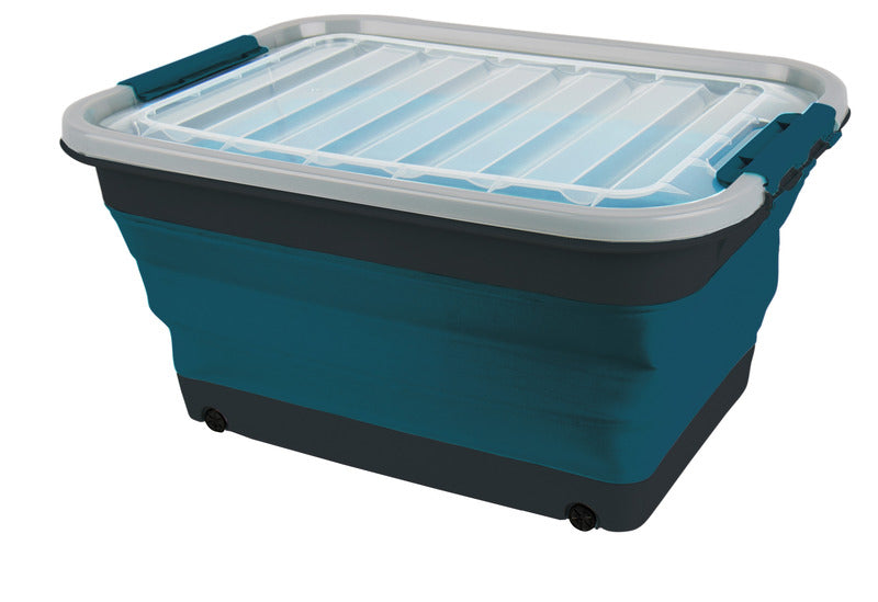 Aufbewahrungsbox mit Deckel und Rollen, 45l faltbar