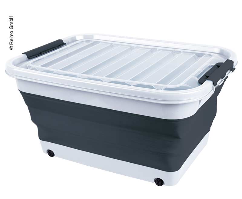 Aufbewahrungsbox mit Deckel und Rollen, 65l faltbar