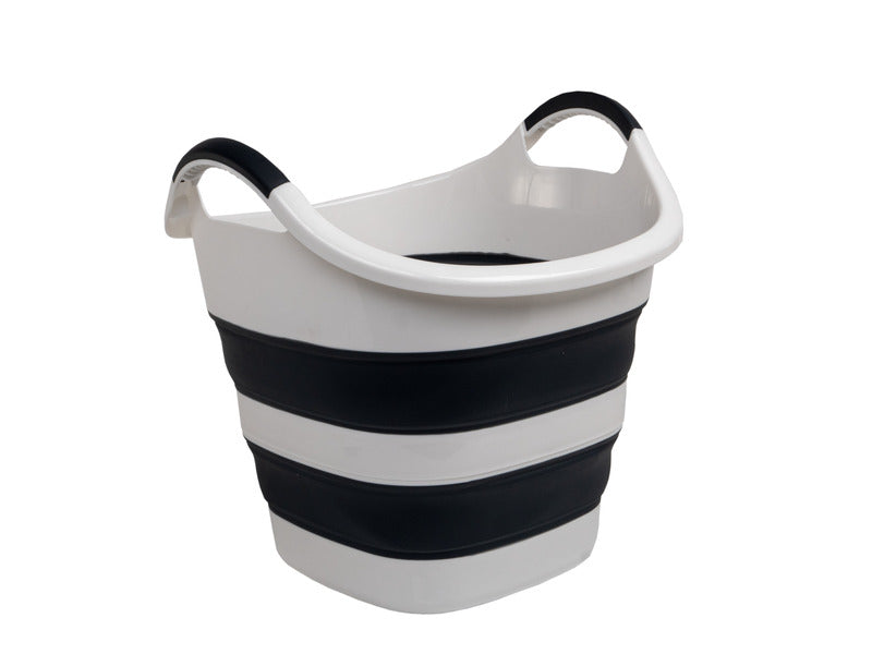 faltbarer Korb/Eimer 22l, 42,5x39,5x17/38,5cm, weiÃ/anthrazit, faltbar