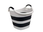 faltbarer Korb/Eimer 22l, 42,5x39,5x17/38,5cm, weiÃ/anthrazit, faltbar