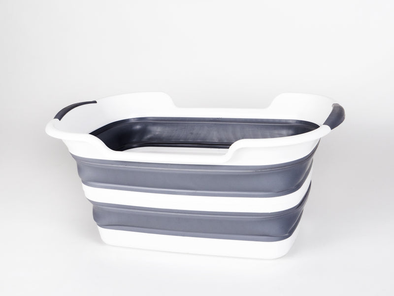 faltbarer Korb/Wanne mit Ablauf 60x40cm, H7/27,5cm, TPR+PP, weiÃ/grau