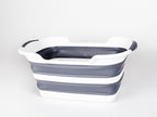 faltbarer Korb/Wanne mit Ablauf 60x40cm, H7/27,5cm, TPR+PP, weiÃ/grau