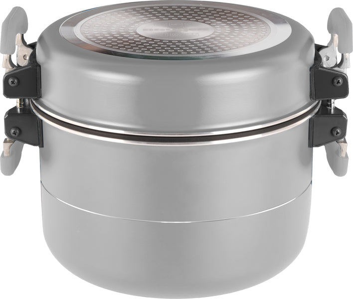Topfset FUSION 7+1-teilig Ø22cm. Mit magnetischem Verschluss