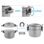 Topfset FUSION 7+1-teilig Ø22cm. Mit magnetischem Verschluss