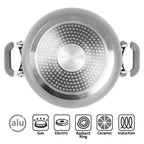 Topfset FUSION 7+1-teilig Ø22cm. Mit magnetischem Verschluss