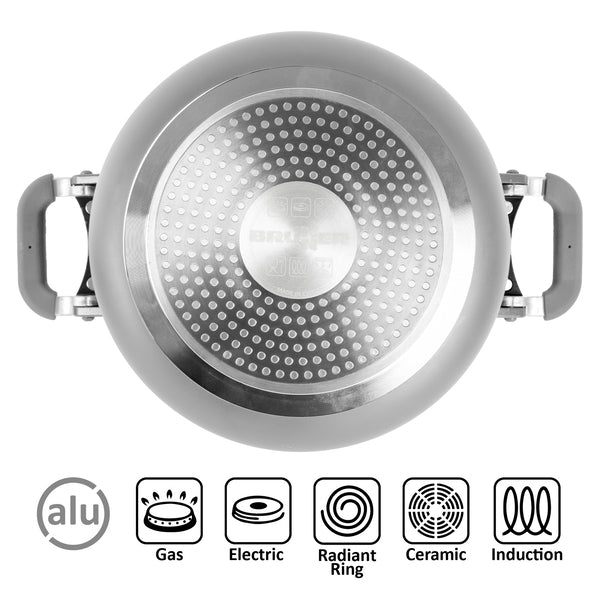 Topfset FUSION 7+1-teilig Ø22cm. Mit magnetischem Verschluss