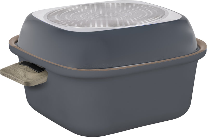 Topfset TORRALTA SQUARE 6-tlg,20x15cm,20x5cm,16x12cm+2 Deckel, Griff