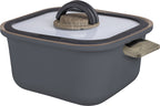 Topfset TORRALTA SQUARE 6-tlg,20x15cm,20x5cm,16x12cm+2 Deckel, Griff