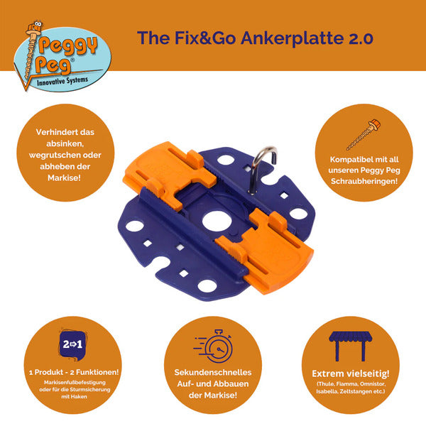 Fix&amp;Go Anker Platte - 1er Set