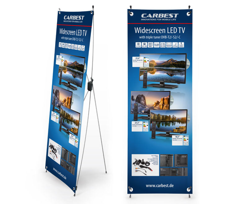 Carbest X-Banner - Motiv: Fernseher, GröÃe: 600x1800 mm