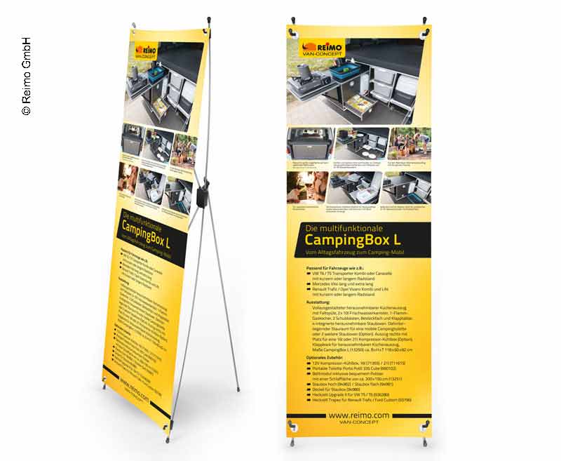 X-Banner - Motiv: Reimo Campingbox L, Deutsch, GröÃe: 60x180cm