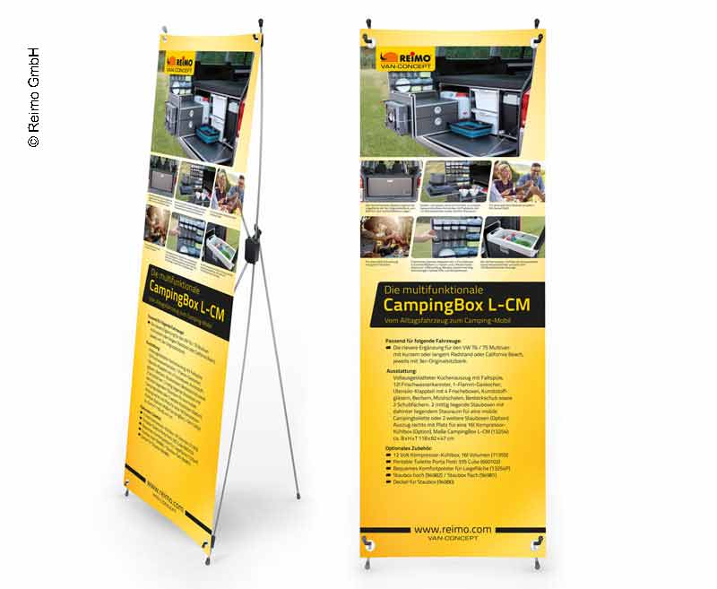 X-Banner - Motiv: Reimo Campingbox L-CM, Deutsch, GröÃe: 60x180cm
