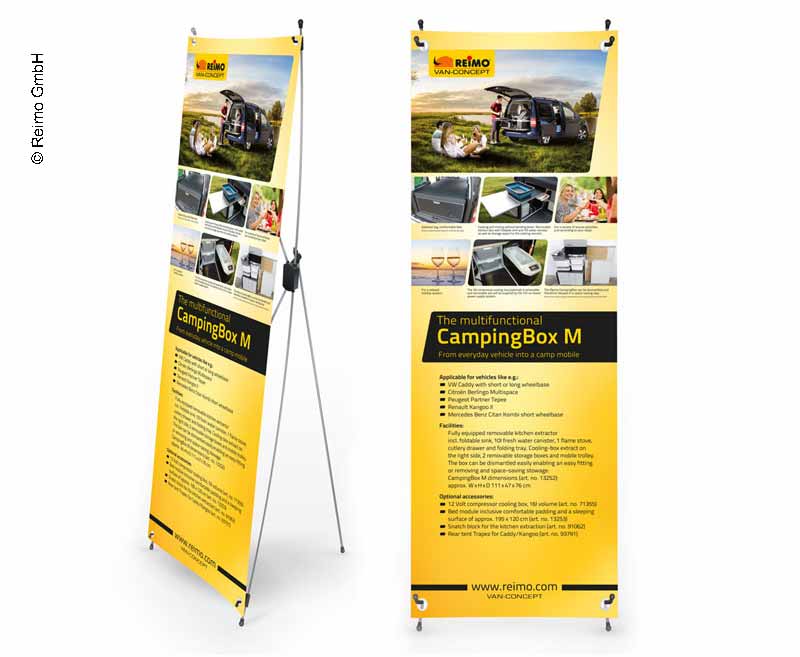 X-Banner - Motiv: Reimo Campingbox M, Englisch, GröÃe: 60x180cm