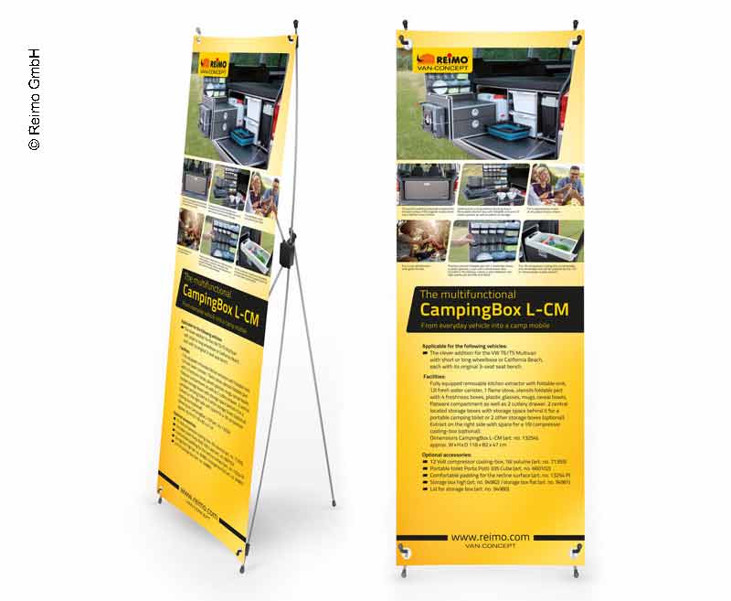 X-Banner - Motiv: Reimo Campingbox L-CM, Englisch, GröÃe: 60x180cm