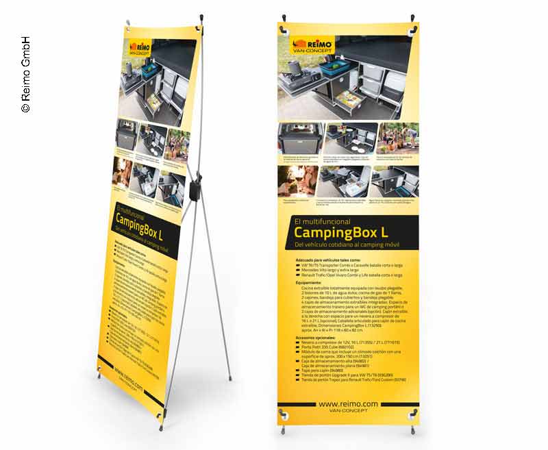 X-Banner - Motiv: Reimo Campingbox L, Spanisch, GröÃe: 60x180cm