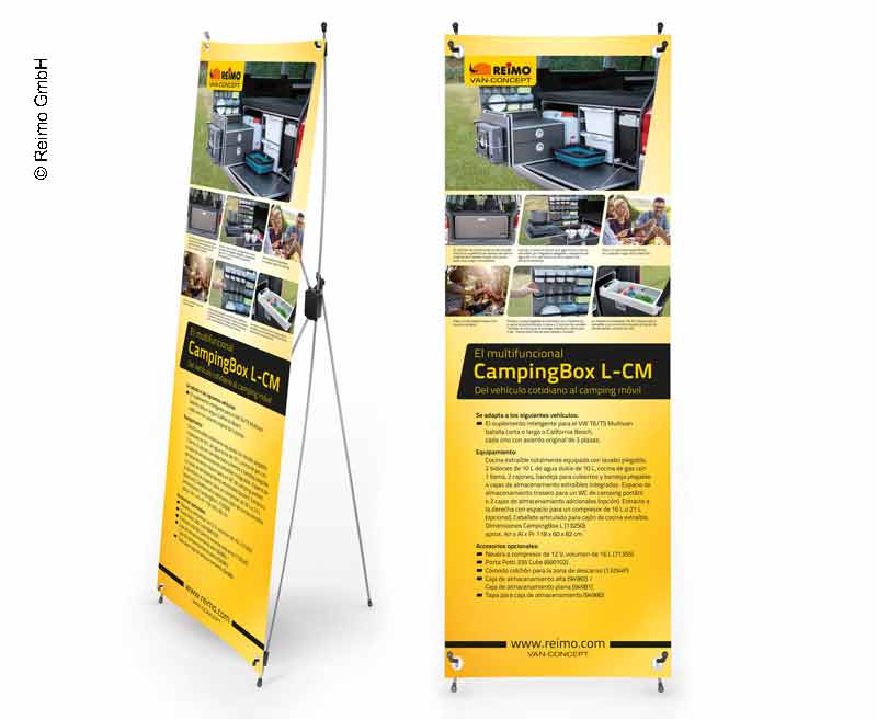 X-Banner - Motiv: Reimo Campingbox L-CM, Spanisch, GröÃe: 60x180cm