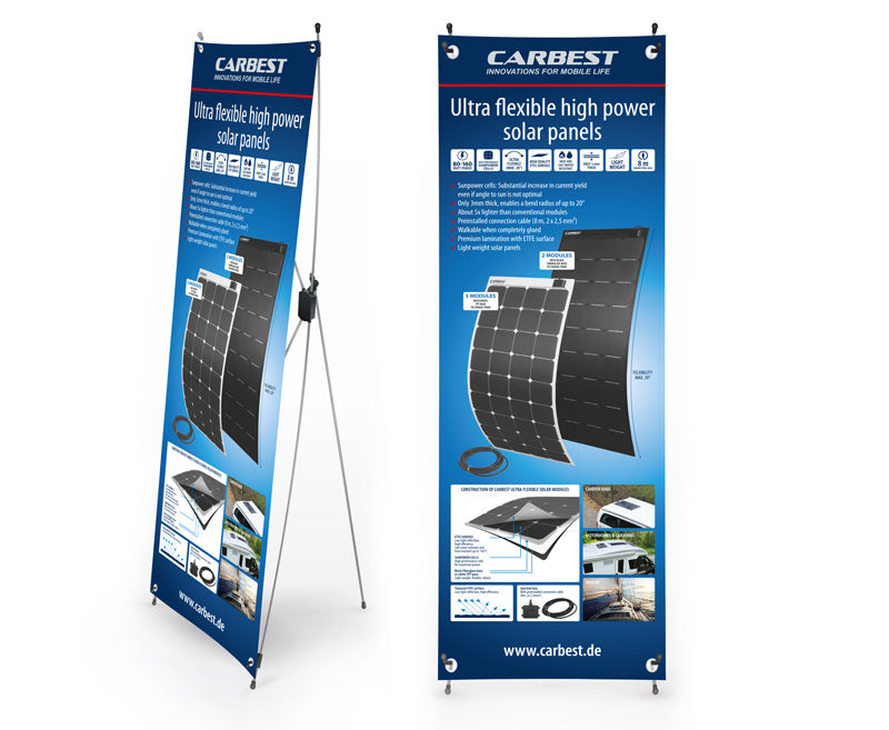 Carbest X-Banner - Motiv: Solarpanel, Englisch, GröÃe: 60x180cm