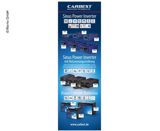 Carbest X-Banner-Motiv:Inverter,Lithiumbatterie,Deutsch,Größe:60x180cm