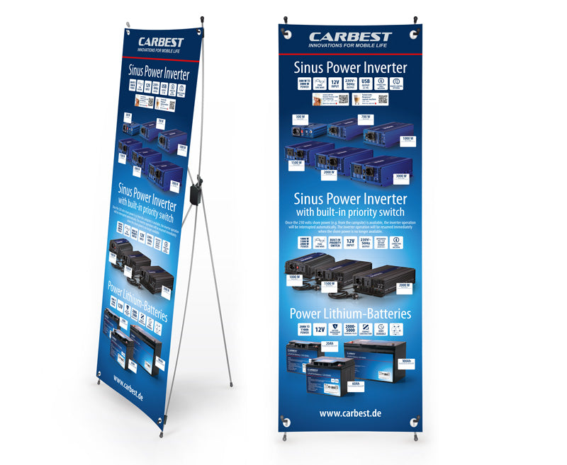 Carbest X-Banner-Motiv:Inverter,Lithiumbatterie,English,GröÃe:60x180cm