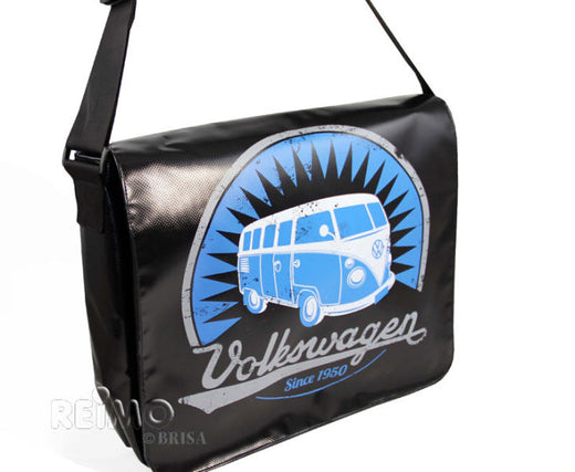 VWCOL VW Collection Schultertasche"Bulli",aus LKW-Plane,33x40x12cm, schwarz