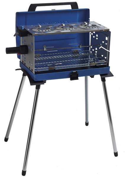 Campingaz Gasgrill, transportabel, 3-flammig, mit Grillmotor, 50 mbar