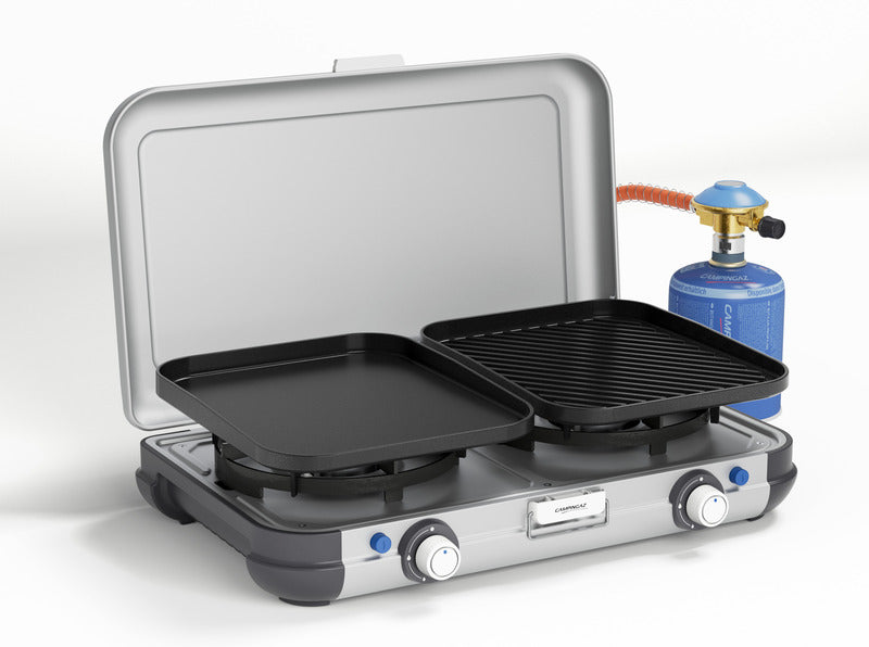 Camping Kitchen 2 Grill&Go inkl.Schlauch,Regler,2 Grillplatten,Tasche