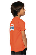 T-Shirt KIDS "Bulli Front"VW, GröÃe 104/110, 100% Baumwolle tomatenrot