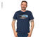 T-Shirt Herren VW, Größe XL, blau-melage, 100% Baumwolle