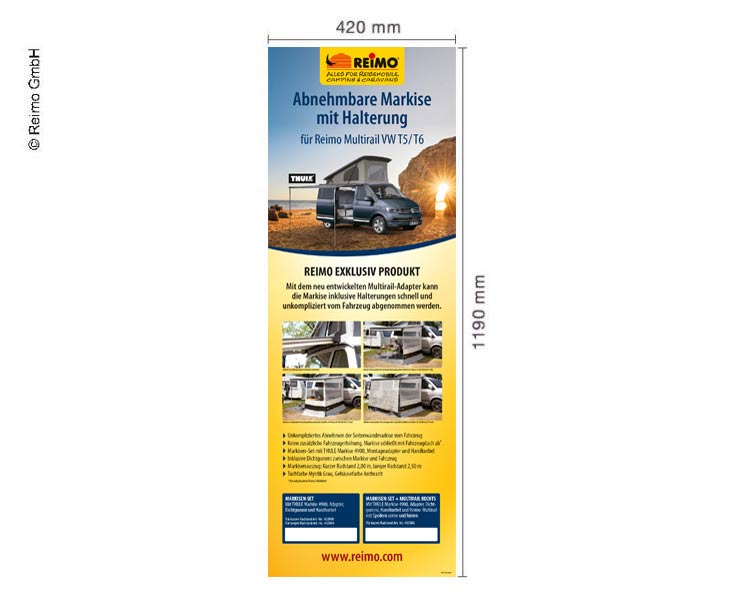 Poster Motiv: T5 Multirail Adapter Thule, Deutsch, MaÃe 42x120cm